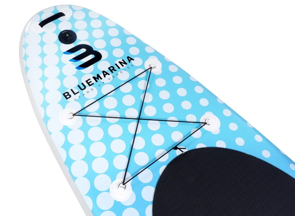 Bluemarina SUP Board Moana, aufblasbar mit Doppelkolben-Pumpe, Paddel, Rucksack, 5J Garantie (Classic 2.0, 325x86x15cm / 10'8") Outlet