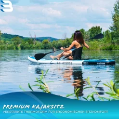 SUP-Sitz, Kajaksitz für Stand Up Paddle, mit Paddel, ergonomisch, Schaumstoffpolster ^ Bluemarina New