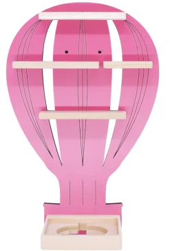 Kinderregal Ballon | hängend für Toniebox und Tonie Figuren | Regal | H. 48 x B. 30 x T. 19 | Wandregal Musikbox und Figuren Aufbewahrung mit Magneteinsätzen | Aufbewahrungsregal Holz Heißluftballon ^ BOARTI New