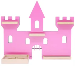 Kinderregal Haus Schloss | hängend für Toniebox und Tonie Figuren | platzsparendes Regal | H. 34 x B. 42 x T. 19 | Wandregal Musikbox und Figuren Aufbewahrung Magneteinsätzen | Aufbewahrungsregal Holz ^ BOARTI Hot
