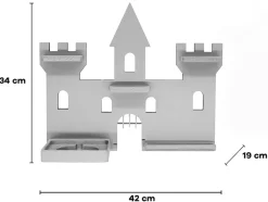 Kinderregal Haus Schloss | hängend für Toniebox und Tonie Figuren | platzsparendes Regal | H. 34 x B. 42 x T. 19 | Wandregal Musikbox und Figuren Aufbewahrung Magneteinsätzen | Aufbewahrungsregal Holz ^ BOARTI Hot