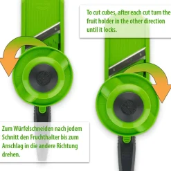 Borner Multi Dicer & Slicer vegetable grater fruit slicer mini slicer julienne slicer onion dicer thin stripes fruit and vegetable slicer green/grey ^ Börner Online