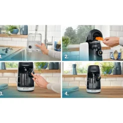 TAS164E Kapselmaschine Intellibrew, IntensityBoost, 0,7 l Wassertank, recyceltes Material ^ Bosch