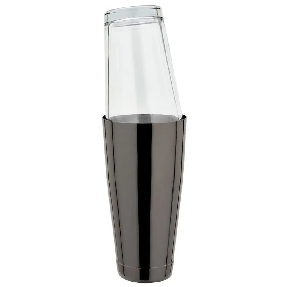 ich-zapfe Boston Shaker 28oz. - Edelstahl - GMB - Gunmetal black mit original amerikanischen Mixing Glas Outlet