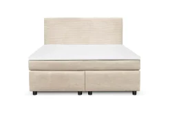 Boxspringbett Paxos Cordstoff Beige 140x200 Hotelbett Bonellfederkern Bett ^ Küchen-Preisbombe New