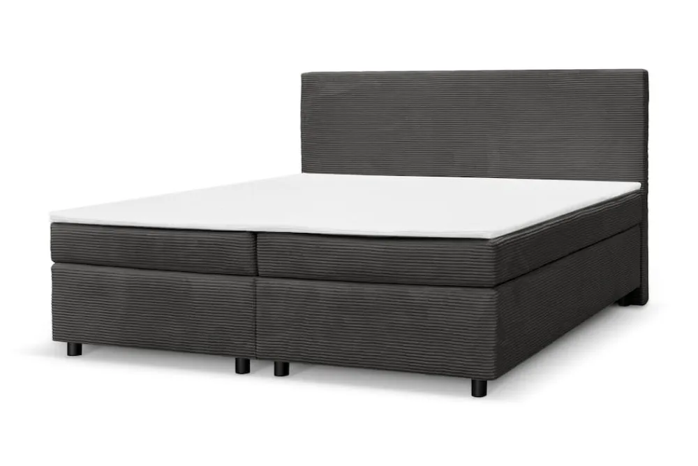 Küchen-Preisbombe Boxspringbett Paxos Cordstoff Graphite 180x200 Hotelbett Bonellfederkern Bett Best