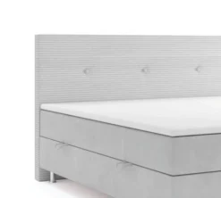 Boxspringbett RIO mit Bettkasten 180 x 200 cm Webstoff Bett Bettkasten Topper - versch. Ausführungen - Grau ^ M-Punkt New