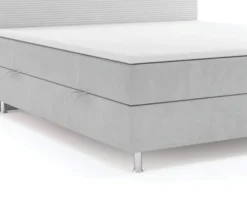 Boxspringbett RIO mit Bettkasten 180 x 200 cm Webstoff Bett Bettkasten Topper - versch. Ausführungen - Grau ^ M-Punkt New