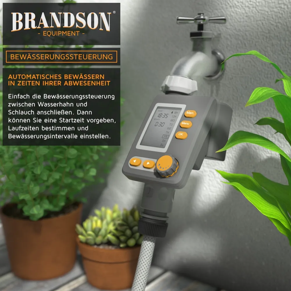 Brandson Bewässerungscomputer, digital, 1 bis 240 Min, LED-Display Discount