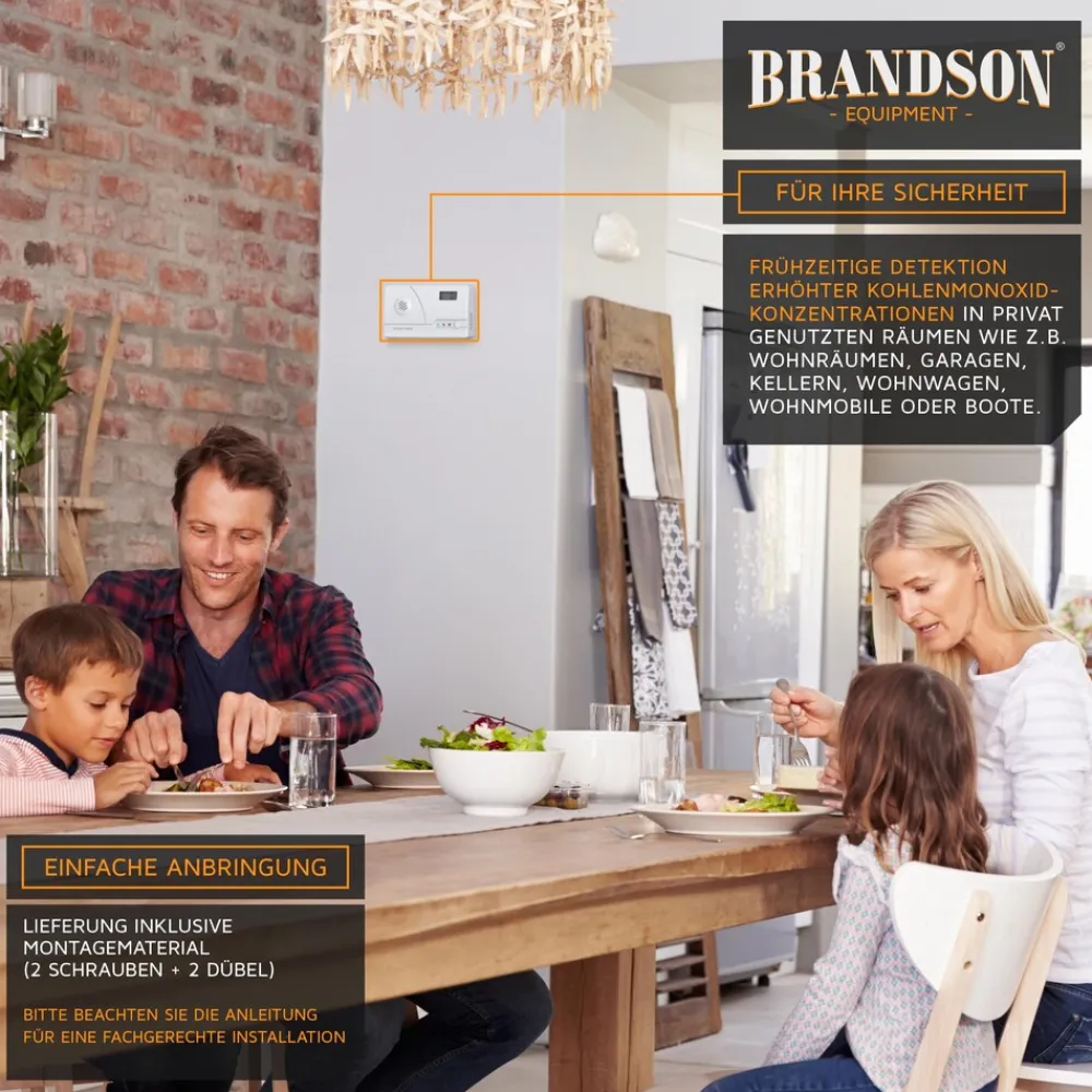CO-Melder, Kohlenmonoxidmelder mit LCD-Display - CO Melder mit Figaro-Gassensor ^ Brandson New