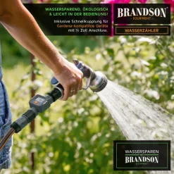 Brandson digitaler Wasserzähler 3/4 Zoll für Gartenschlauch, Durchflussmesser, 4 Modi, IPX6, zur Verbrauchskontrolle Clearance