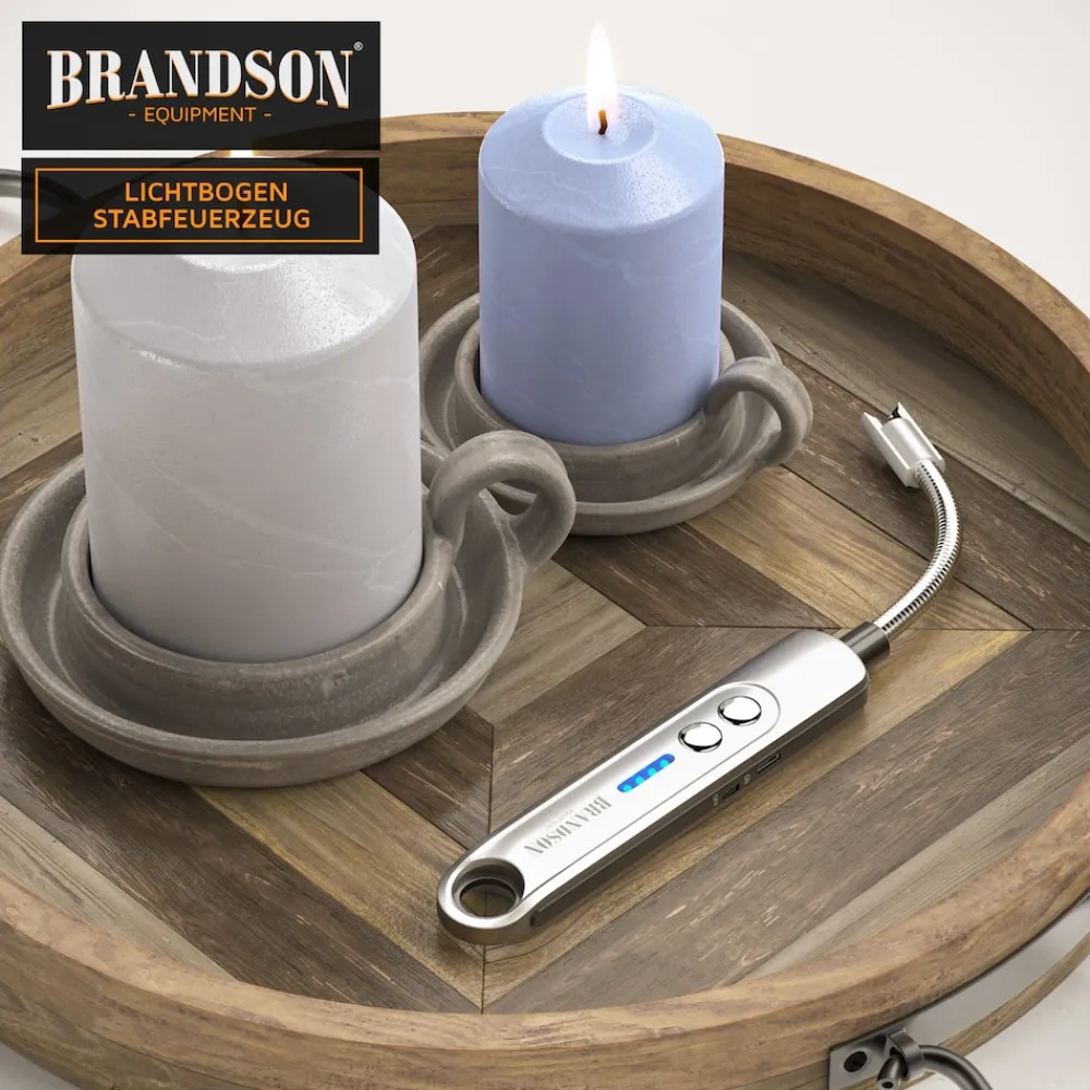 Brandson Elektrisches Stabfeuerzeug, USB, windfest, für Kerzen & Grill Clearance
