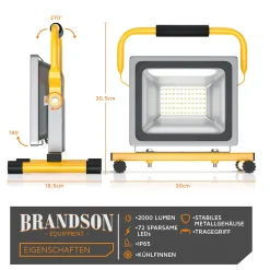 LED Baustrahler für Innen- und Außenbereich 30W / 2500 Lumen / IP65 (wasserfest) ^ Brandson