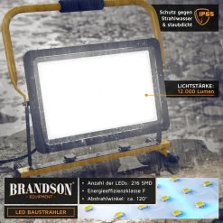 Brandson LED Baustrahler, 150 W, Arbeitsleuchte, warmweiß, robust Hot