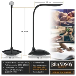 Brandson LED Schreibtischlampe, Helles Licht, 3 Stufen, Stromsparend Sale