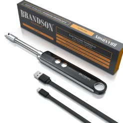 - Lichtbogen Feuerzeug - Stabfeuerzeug - Feuerzeug elektrisch - USB Feuerzeug aufladbar - Kerzenanzünder - mit LED Batteriestandsanzeige ^ Brandson Outlet