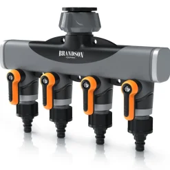 4-Wege Verteiler, 3/4 Zoll, 2-tlg., Wasserverteiler, Schlauchverteiler, regulierbar, für Gartenschlauch & Gartenbewässerung ^ Brandson New