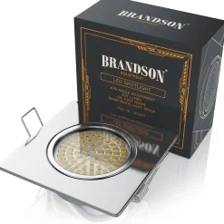 Brandson 4x LED Einbaustrahler in Edelstahl Optik, schwenkbarer Deckenspot mit 320 Lumen / Warmweiß New