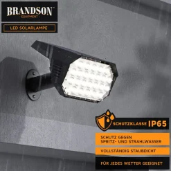 Brandson 6x LED Gartenstrahler Solar Erdspießleuchte, Akku Gartenleuchte, Solarspotlight Wandmontage, Ein-/Ausschalter; mehrere Helligkeitsstufen, LED fest integriert, Warmweiß, Solarstrahler 80 Lumen, Solarleuchte warnweiß, für Garten, Balkon IP65 Sale