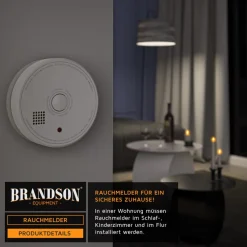 Brandson 2x Rauchmelder (Wechselbare Batterie, wiederverwendbar, Batteriewarnung, TÜV geprüft) Online