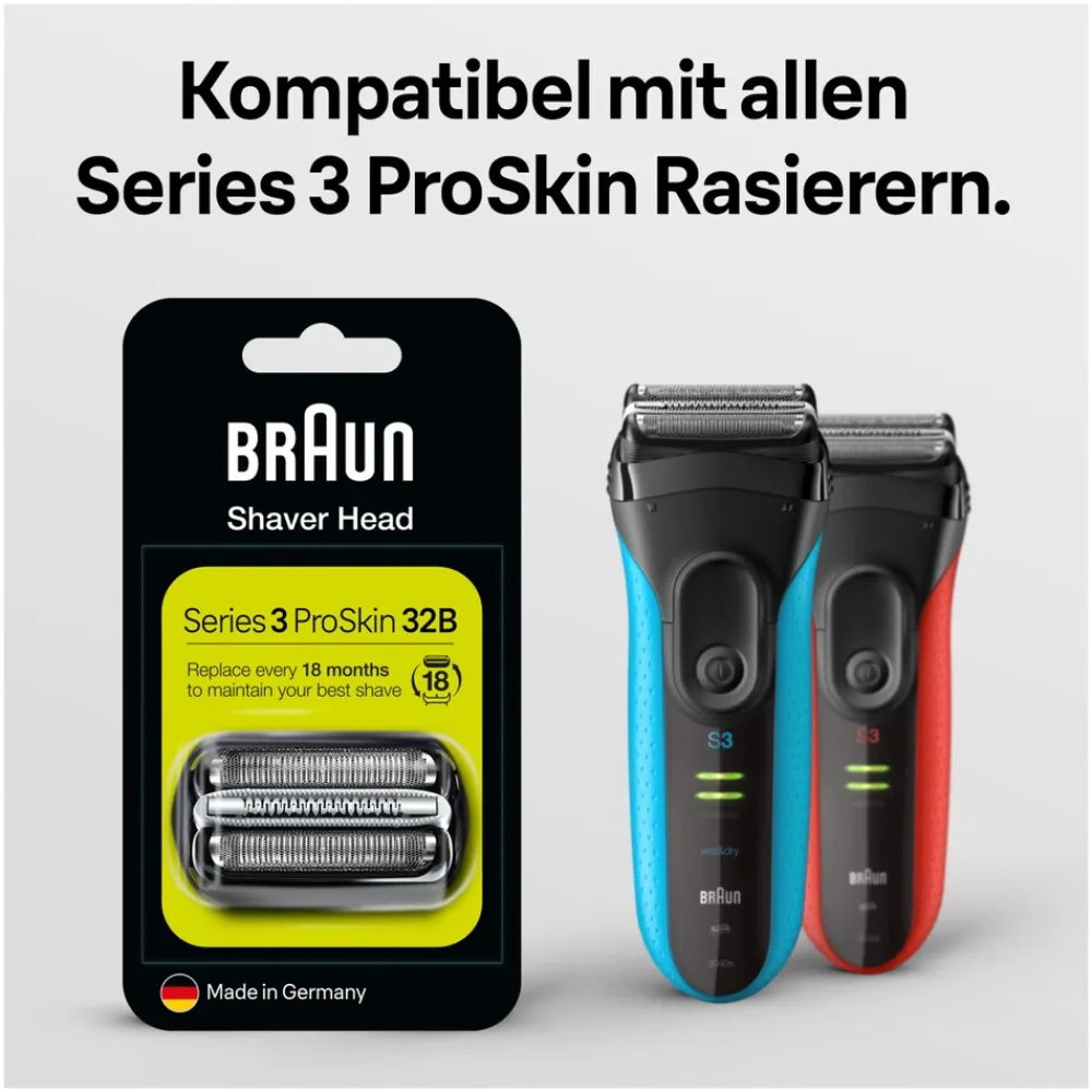 Kombipack 32B Scherfolie + Schermesser, Schwarz ^ Braun Clearance