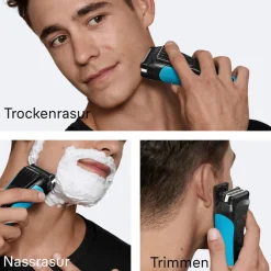 Braun Series 3+ Elektrorasierer 3040s Herrenrasierer (Akkubetrieb, 2 Scherfolienelemente und MicroComb Mitteltrimmer, ausfahrbarer Präzisionstrimmer, wasserdicht, hergestellt in Deutschland, Schutzkappe, Ladegerät, Reinigungsbürste) Online