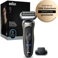 Series 7 Elektrorasierer 72-C1200s Herrenrasierer (Akkubetrieb, 360° SkinFlex Kopf, 3 Rasiermodi, kabellose Laufzeit bis zu 60 Min., 100% wasserdicht, hergestellt in Deutschland, Reiseetui, Ladegerät, Reinigungsbürste, Präzisionstrimmer-Aufsatz) ^ Braun Online