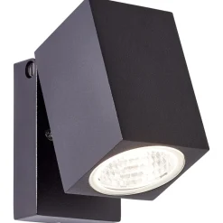Burk LED Außenwandstrahler schwarz | 1x LED integriert, 6W LED integriert, (Lichtstrom: 600lm, Lichtfarbe: 3000K) ^ Brilliant New