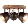 Brilliant Carmen Wood Spotrondell 3flg burned steel/holz Innenleuchten,Strahler,-Rondell | 3x PAR51, GU10, 5W, geeignet für Reflektorlampen (nicht enthalten) | Köpfe schwenkbar Clearance