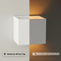 Brilliant Isak LED Außenwandleuchte - Weiß, 6W integriert, 500 Lumen, Warmweiß (3000K), IP54 spritzwassergeschützt, justierbarer Abstrahlwinkel, inkl. Montagematerial