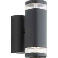 Brilliant Jandy Außenwandleuchte 2flg Up/Down eckig schwarz | 2x PAR51, GU10, 18W, geeignet für Reflektorlampen (nicht enthalten)