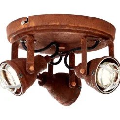 Lampe Bente Spotrondell 3flg rostfarbend | 3x PAR51, GU10, 4W, geeignet für Reflektorlampen (nicht enthalten) | Köpfe schwenkbar ^ Brilliant Discount