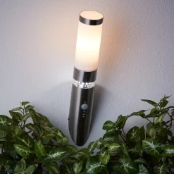 Lampe Bole Außenwandfackel Bewegungsmelder edelstahl | 1x A60, E27, 60W, geeignet für Normallampen (nicht enthalten) | IP-Schutzart: 44 - spritzwassergeschützt ^ Brilliant