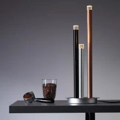 Brilliant Lampe Cembalo LED Tischleuchte 3flg alu/schwarz/braun | 3x 4W LED integriert, 385lm, 3000K | In 3 Stufen über Schnurzwischenschalter dimmbar | Energiesparend und langlebig durch LED-Einsatz Clearance