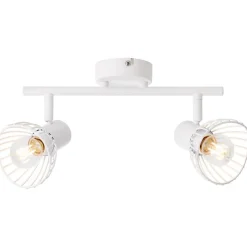 Brilliant Lampe Elhi Spotrohr 2flg weiß | 2x D45, E14, 40W, geeignet für Tropfenlampen (nicht enthalten) | Köpfe schwenkbar Clearance