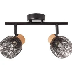 Lampe Flaka Spotrohr 2flg schwarz matt | 2x QT14, G9, 6W, geeignet für Stiftsockellampen nicht enthalten | Köpfe schwenkbar | Für LED-Leuchtmitel geeignet ^ Brilliant