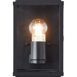 Lampe Gaia Außenwandleuchte schwarz | 1x A60, E27, 60W, geeignet für Normallampen (nicht enthalten) | IP-Schutzart: 44 - spritzwassergeschützt ^ Brilliant New