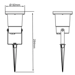 Brilliant Lampe Janko LED Außenerdspieß 32cm schwarz | 1x LED-PAR51, GU10, 3W LED-Reflektorlampe inklusive, 250lm, 3000K | IP-Schutzart: 44 - spritzwassergeschützt | Energiesparend und langlebig durch