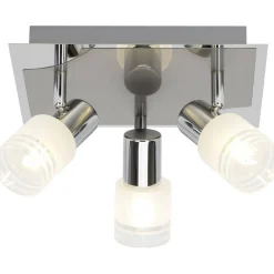 Brilliant Lampe Lea LED Spotrondell 3flg eisen/chrom/weiß | 3x LED-D45, E14, 4W LED-Tropfenlampe inklusive, (450lm, 2700K) | Energiesparend und langlebig durch LED-Einsatz Sale