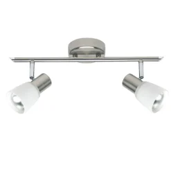 Brilliant Lampe Luca Spotrohr 2flg eisen/chrom/weiß | 2x R50, E14, 40W, geeignet für Reflektorlampen (nicht enthalten) | Köpfe schwenkbar Online