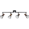 Brilliant Lampe Manama Spotrohr 4flg holz dunkel/schwarz matt | 4x D45, E14, 18W, geeignet für Tropfenlampen (nicht enthalten) | Köpfe schwenkbar / Arme schwenkbar Outlet