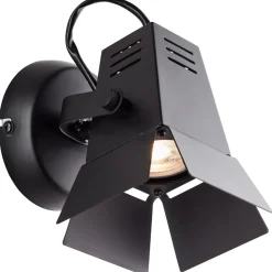 Lampe Movie LED Wandspot schwarz matt | 1x LED-PAR51, GU10, 5W LED-Reflektorlampe inklusive, (380lm, 3000K) | Kopf schwenkbar ^ Brilliant