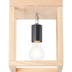 Brilliant Lampe, Nerea Deckenleuchte 1flg eiche geölt, Holz/Metall, 1x A60, E27, 15W,Normallampen (nicht enthalten) New