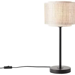 Brilliant Lampe, Odar Tischleuchte schwarz/beige, 1x A60, E27, 42W, Mit Schnurzwischenschalter Sale