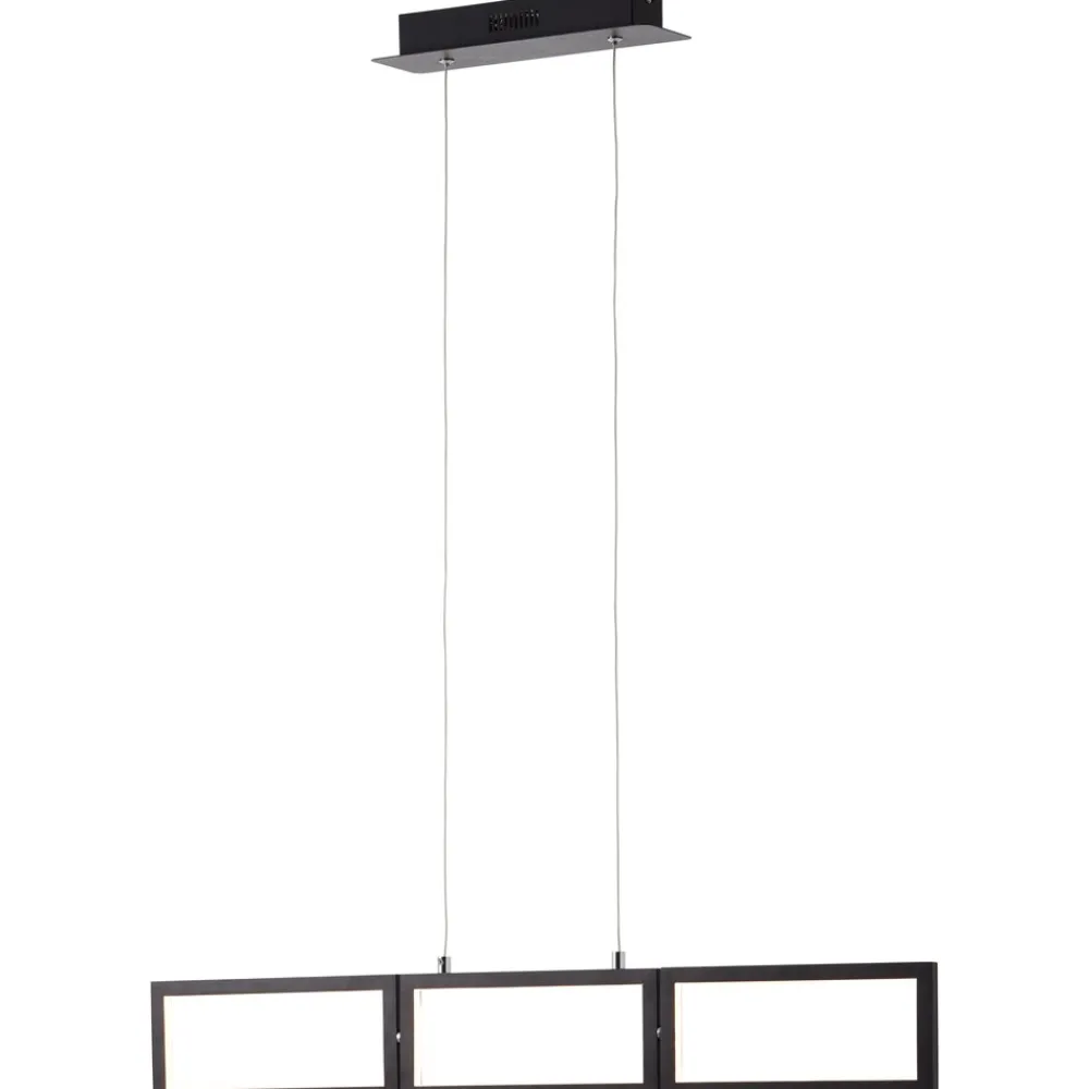 Lampe, Ranut LED Pendelleuchte 3flg schwarz, 3x LED integriert, 11.3W LED integriert, (1067lm, 3000K), In 3 Stufen über Wandschalter dimmbar ^ Brilliant New
