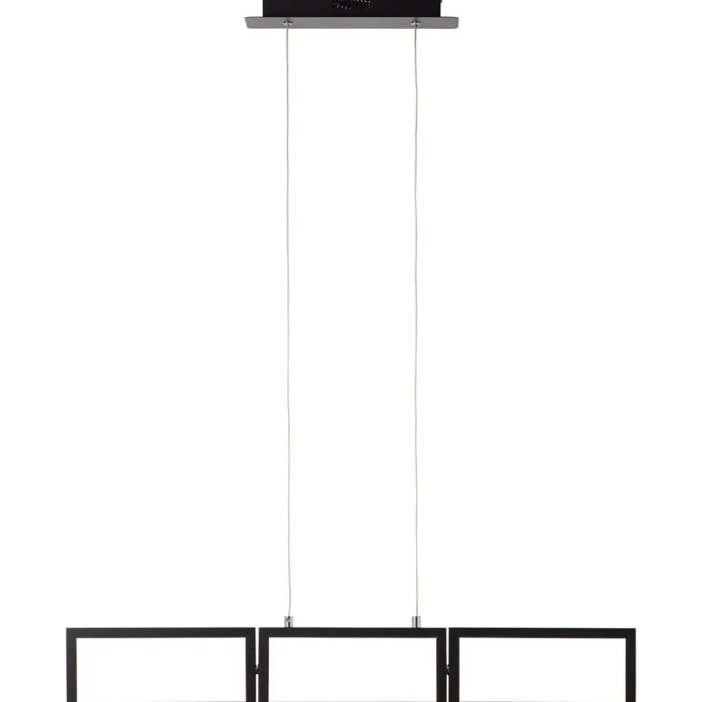 Lampe, Ranut LED Pendelleuchte 3flg schwarz, 3x LED integriert, 11.3W LED integriert, (1067lm, 3000K), In 3 Stufen über Wandschalter dimmbar ^ Brilliant New
