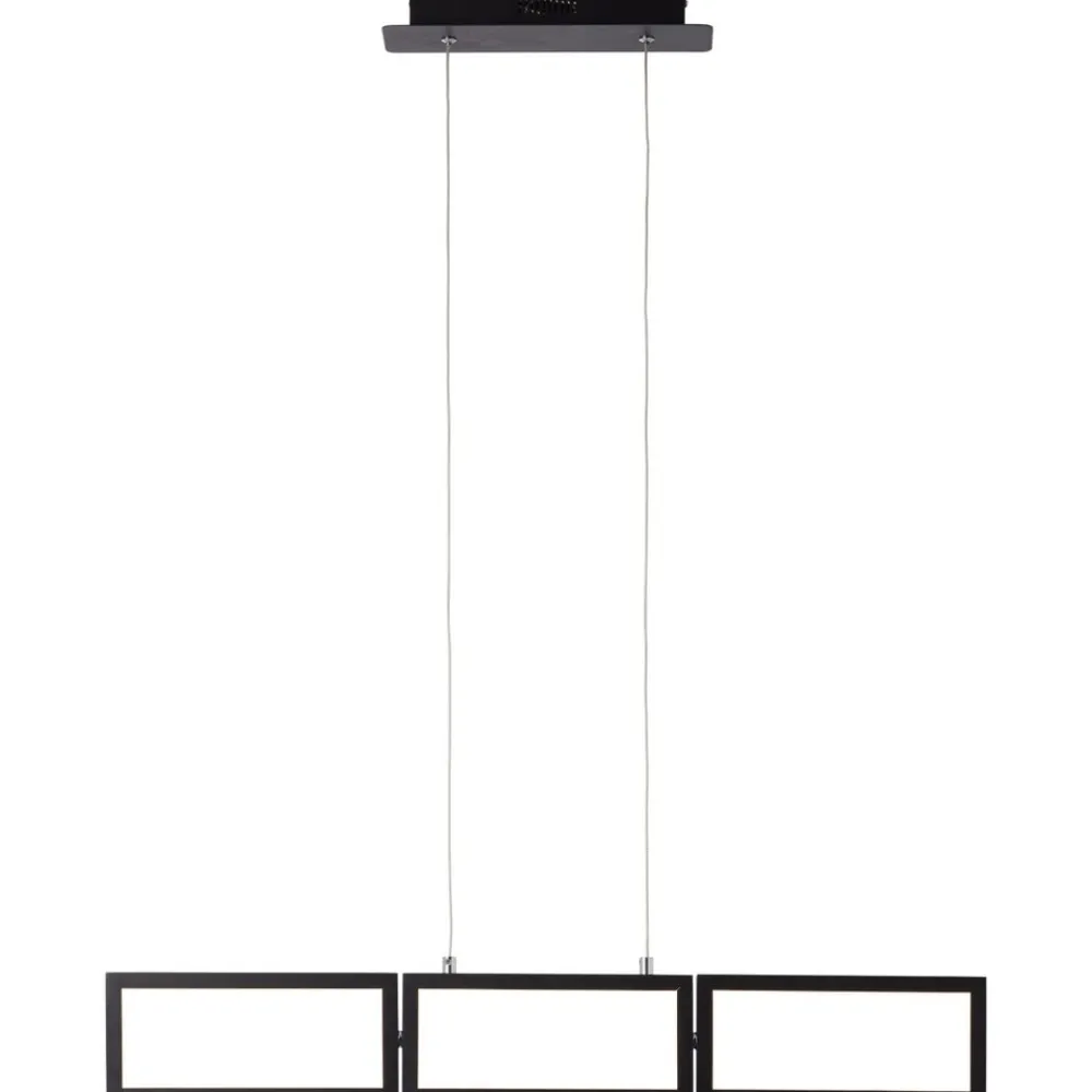 Lampe, Ranut LED Pendelleuchte 3flg schwarz, 3x LED integriert, 11.3W LED integriert, (1067lm, 3000K), In 3 Stufen über Wandschalter dimmbar ^ Brilliant New