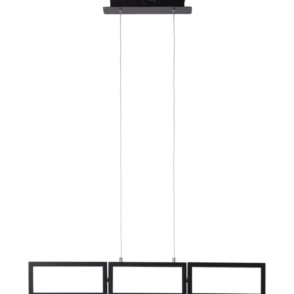 Lampe, Ranut LED Pendelleuchte 3flg schwarz, 3x LED integriert, 11.3W LED integriert, (1067lm, 3000K), In 3 Stufen über Wandschalter dimmbar ^ Brilliant New