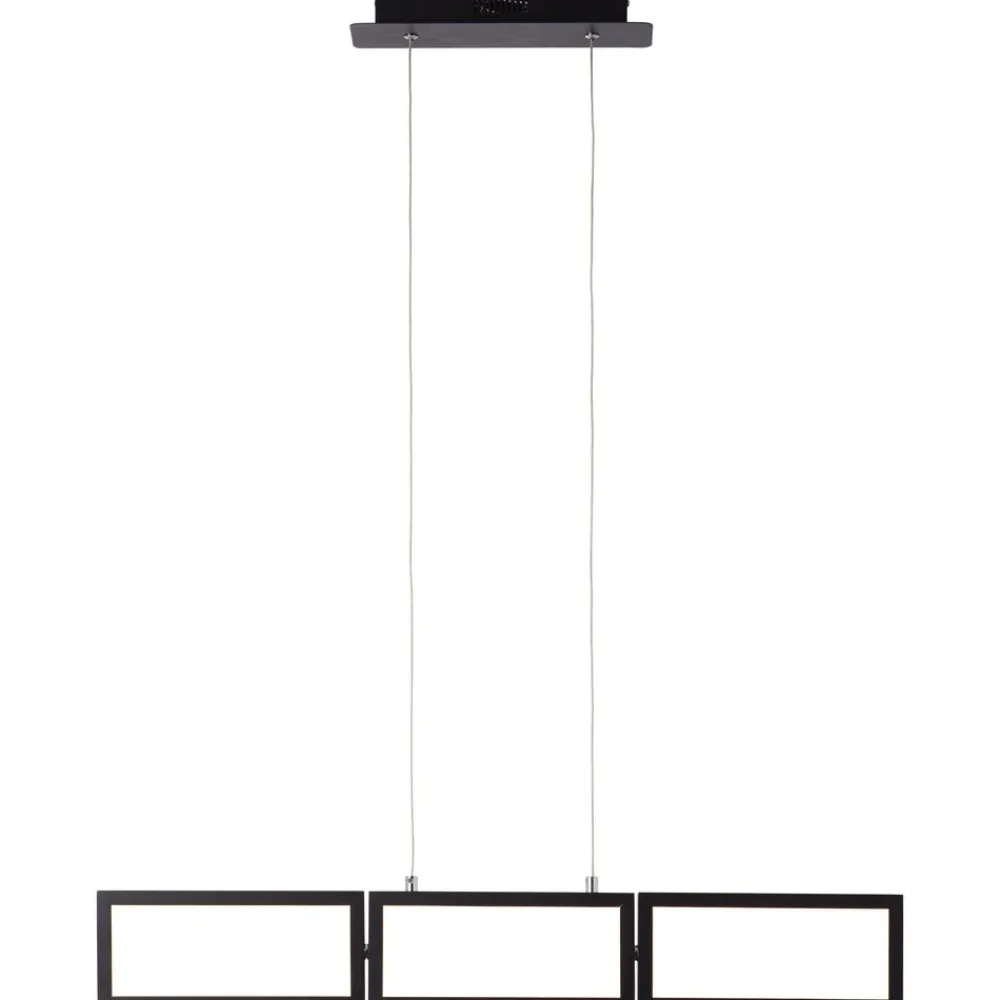 Lampe, Ranut LED Pendelleuchte 3flg schwarz, 3x LED integriert, 11.3W LED integriert, (1067lm, 3000K), In 3 Stufen über Wandschalter dimmbar ^ Brilliant New