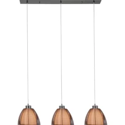 Brilliant Lampe Relax Pendelleuchte 3flg bronze/chrom | 3x A60, E27, 60W, g.f. Normallampen n. ent. | In der Höhe einstellbar / Kabel kürzbar | Für LED-Leuchtmittel geeignet Best